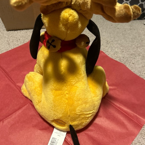 Disney Store Exclusive Pluto Reindeer with Antlers and Jingle Bells Plush 14” - Picture 3 of 5
